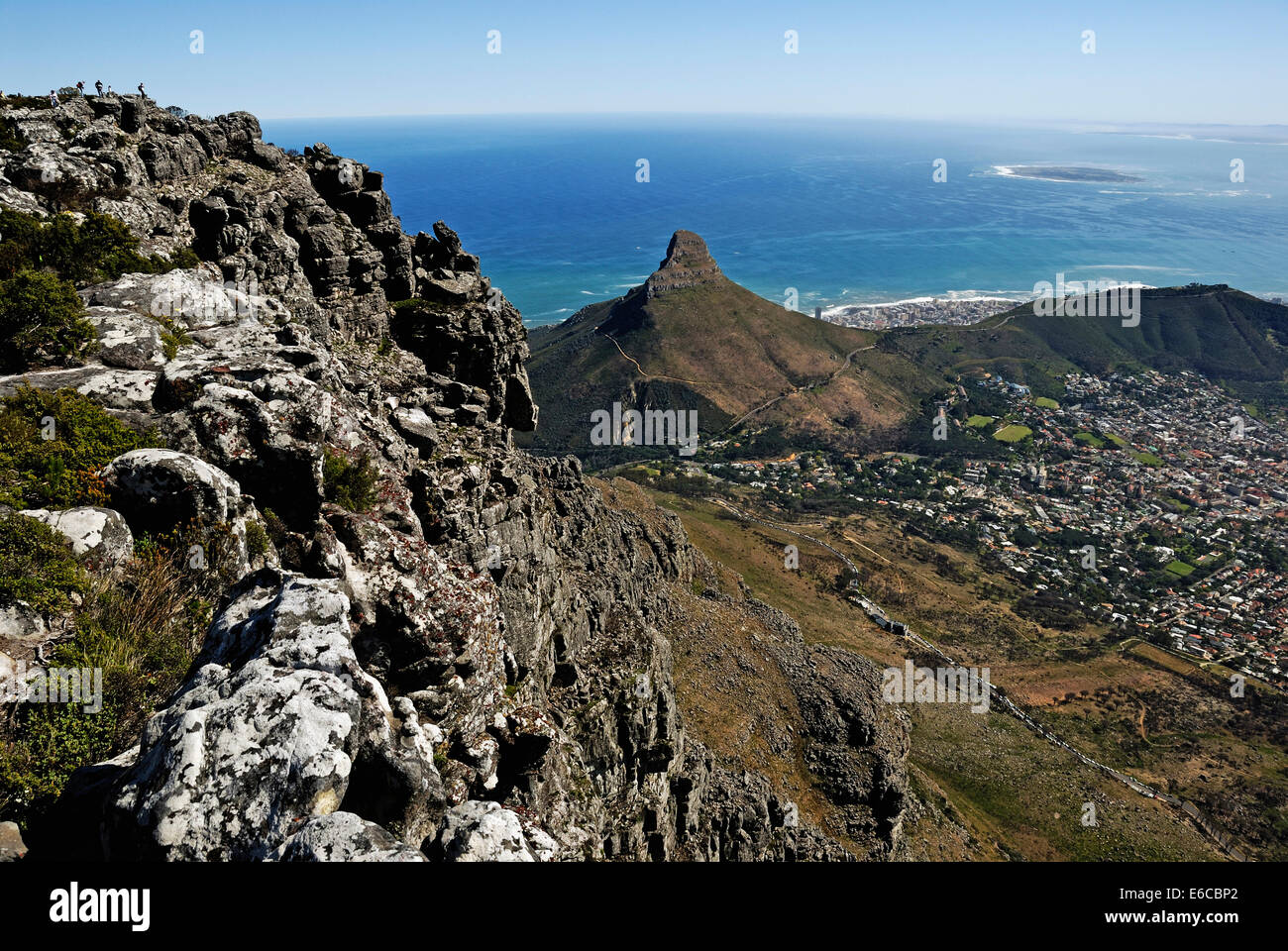 Sea Point vom Tafelberg, Kapstadt, Westkap, Südafrika Stockfoto