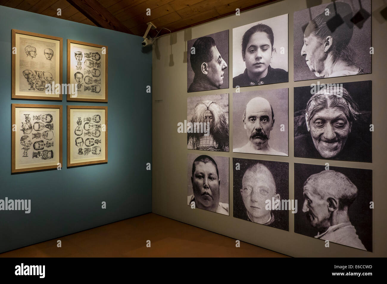 Psychiatrische Patienten in der Dr. Guislain Museum über die Geschichte der Psychiatrie in der ehemaligen Guislain Hospiz, Gent, Belgien Stockfoto