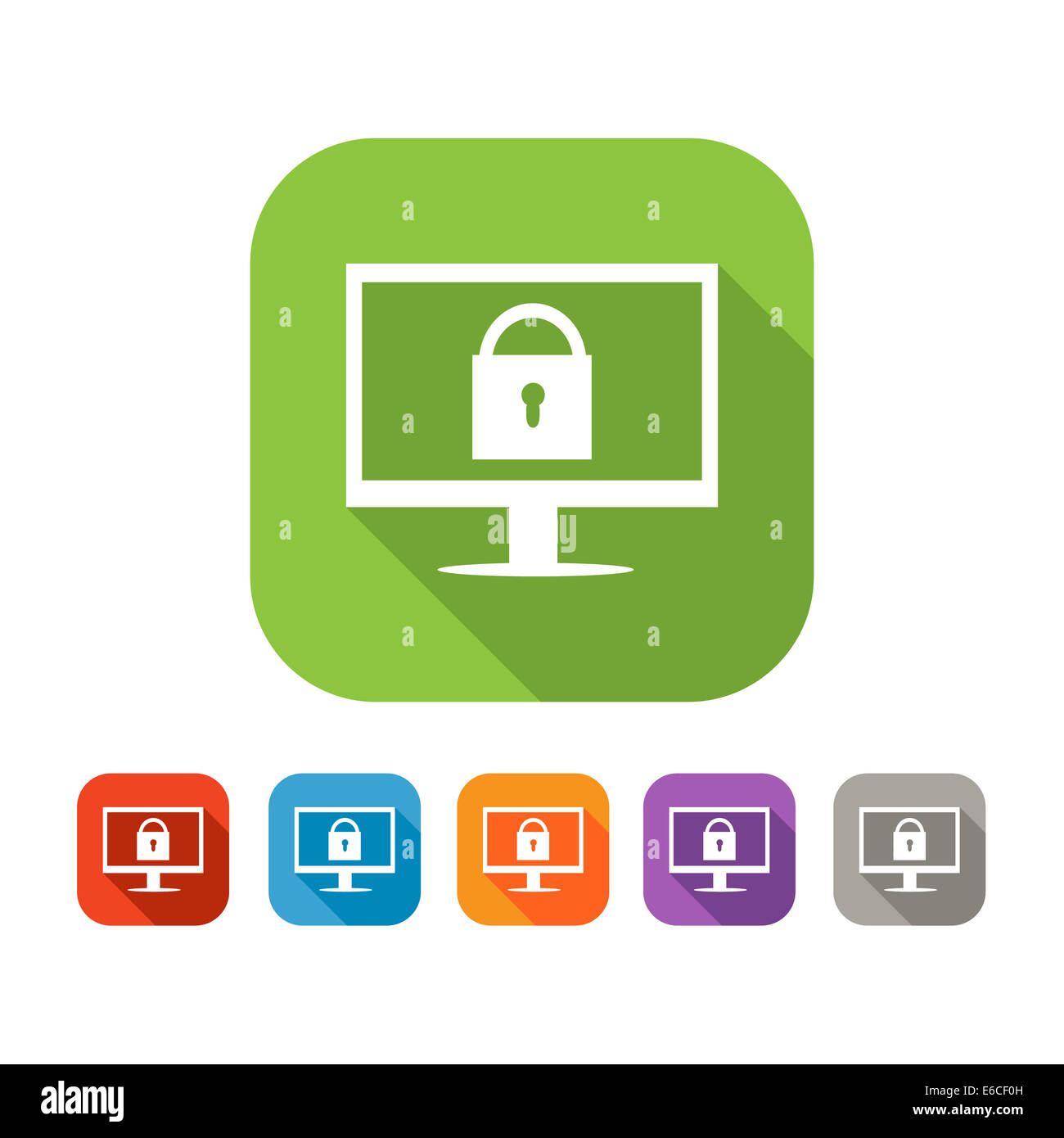 Farbpalette der flachen Web-Sicherheit-Symbol Stockfoto