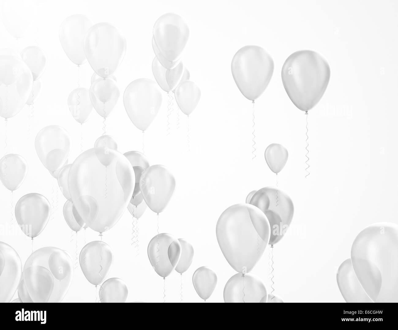 Feier Hintergrund große Gruppe von silbernen Ballons Stockfoto