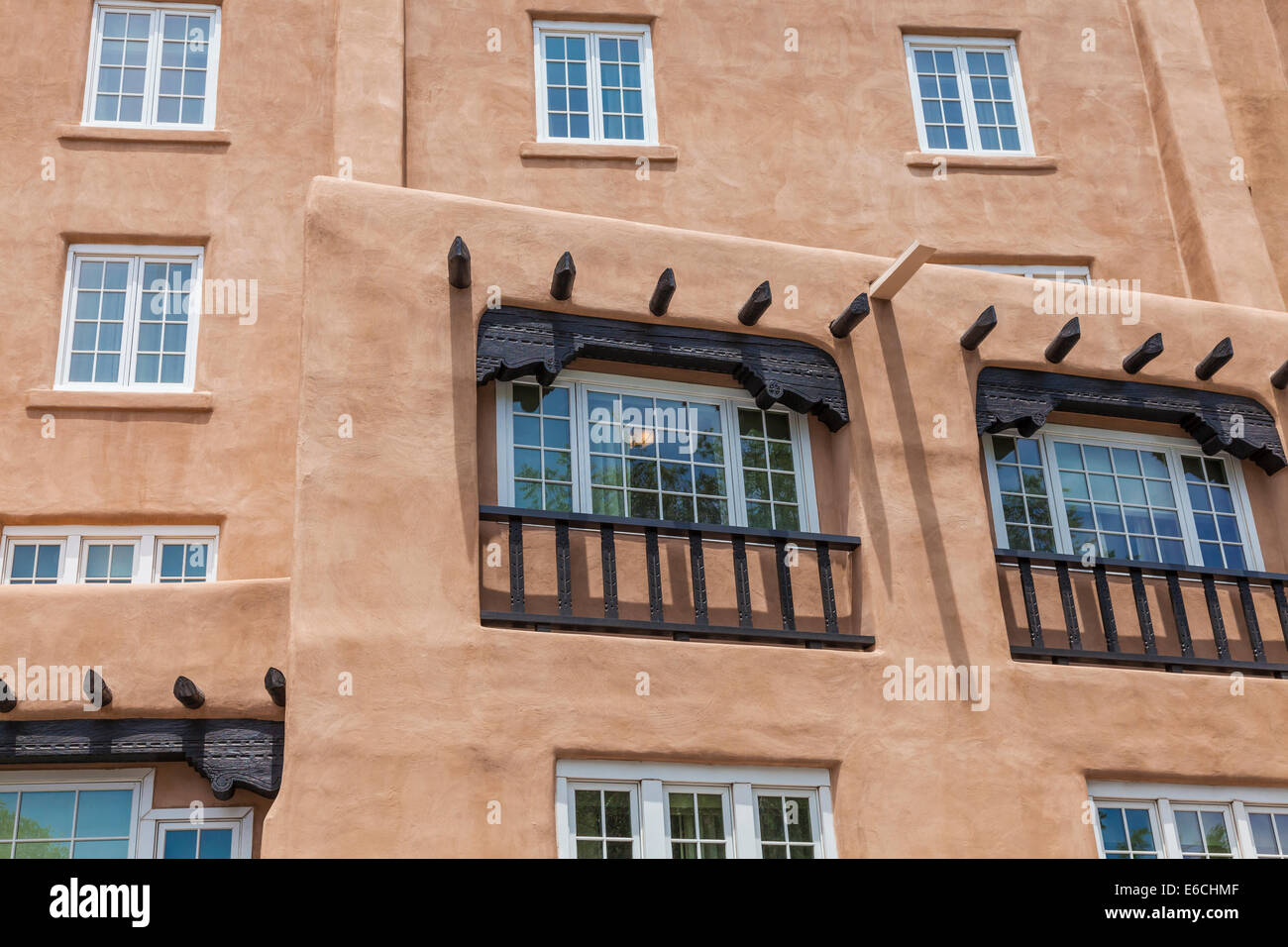 Kunst und Architektur in Santa Fe, New Mexico. Stockfoto