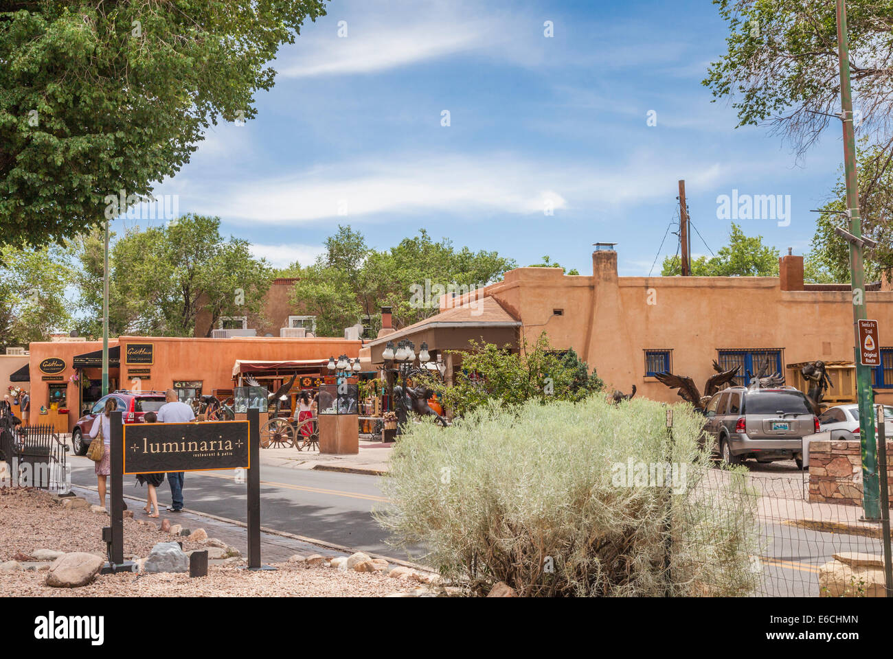 Kunst und Architektur in Santa Fe, New Mexico. Stockfoto