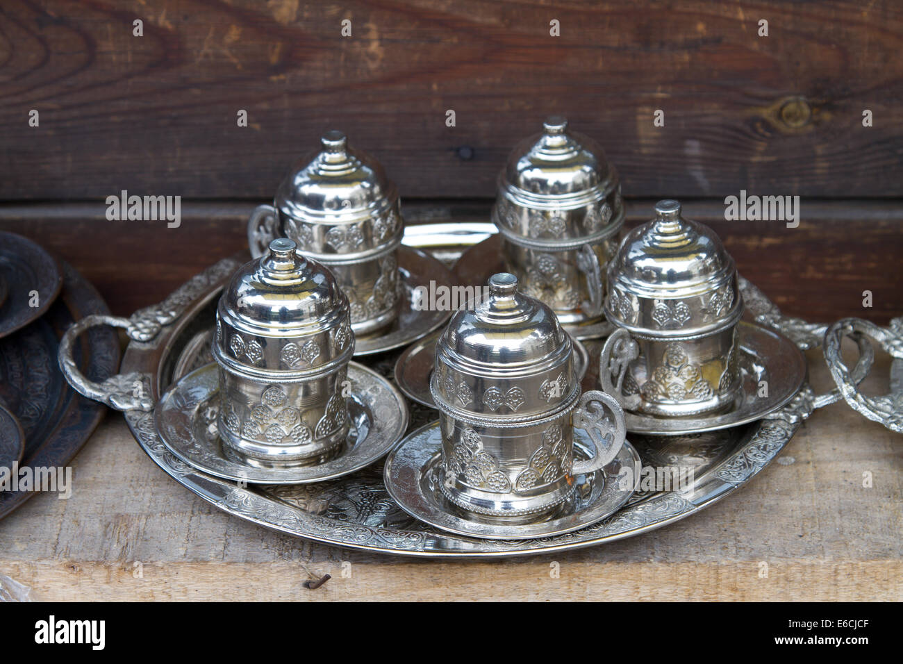 Türkischer Kaffee Set Stockfoto