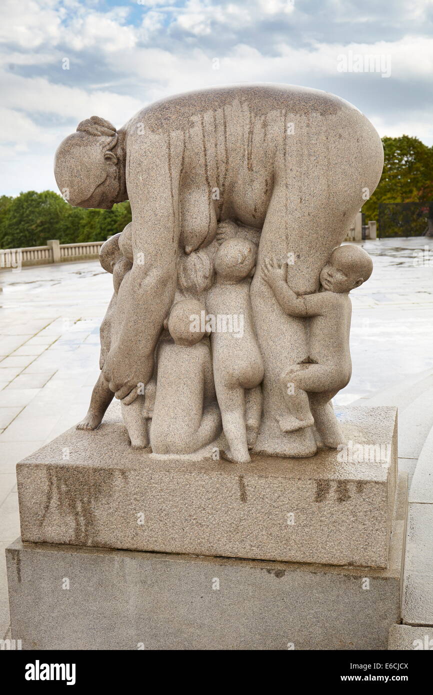 Vigeland Skulpturenpark, Touristenanlage, Oslo, Norwegen Stockfoto