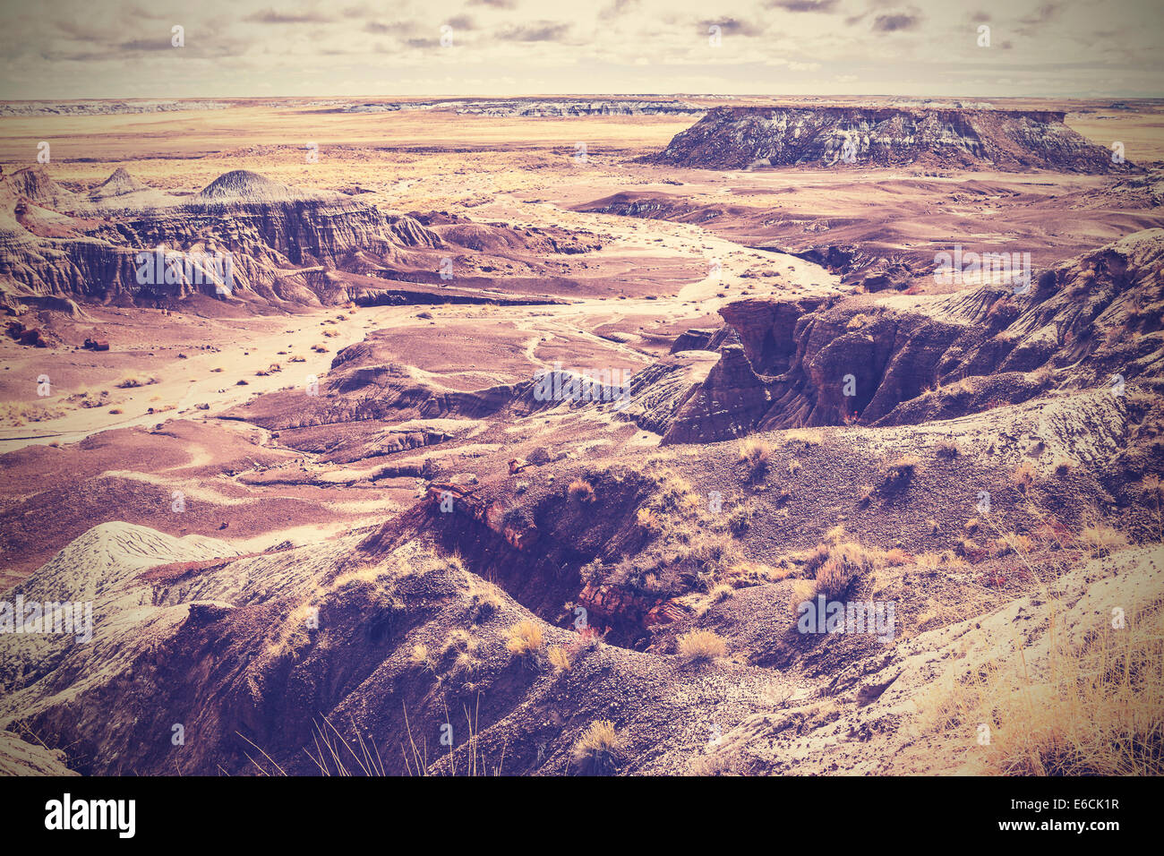 Vintage Bild der Painted Desert, Petrified Forest National Park, Arizona, USA Stockfoto