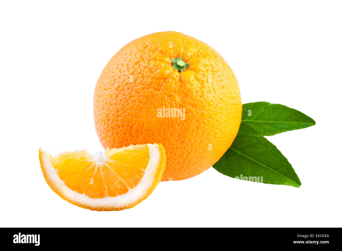 Orange, isoliert auf weiss Stockfoto