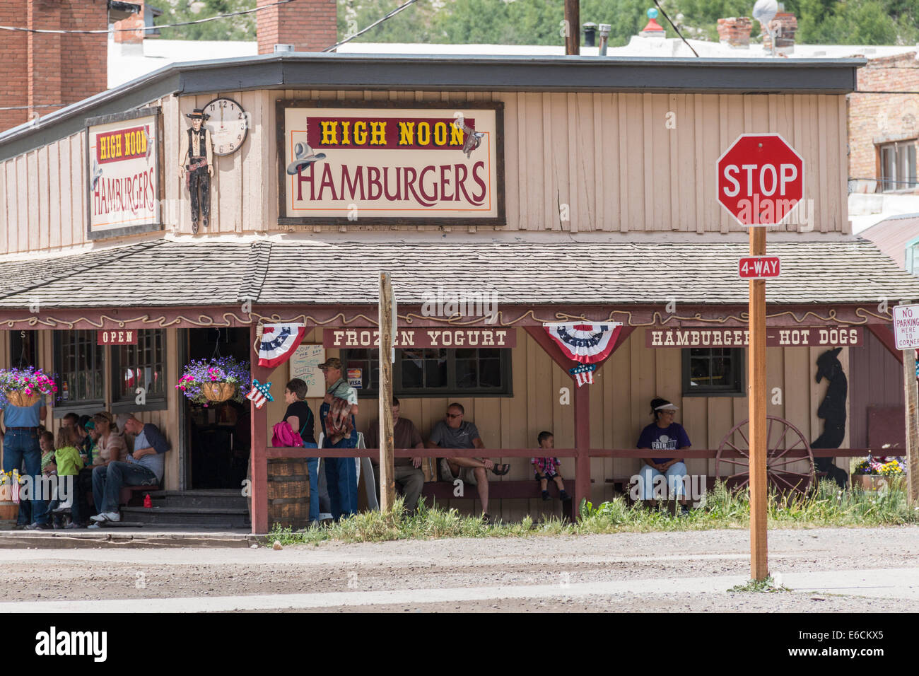 Hamburger in Silverton, Colorado statt. Beliebt bei Touristen aus Durango und Silverton Zugfahrten. Stockfoto
