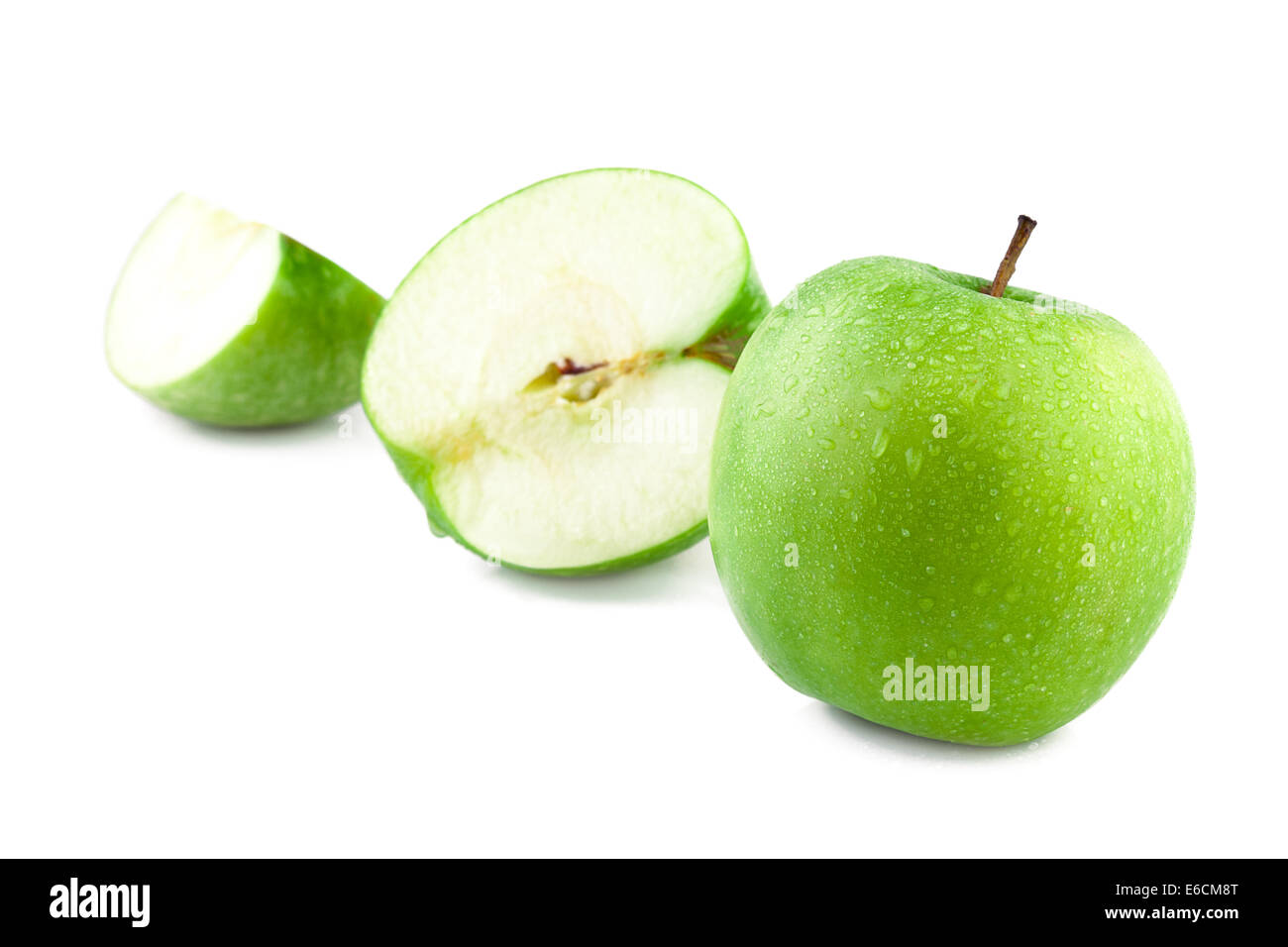 Apfelgrün isoliert auf weißem Hintergrund Stockfoto