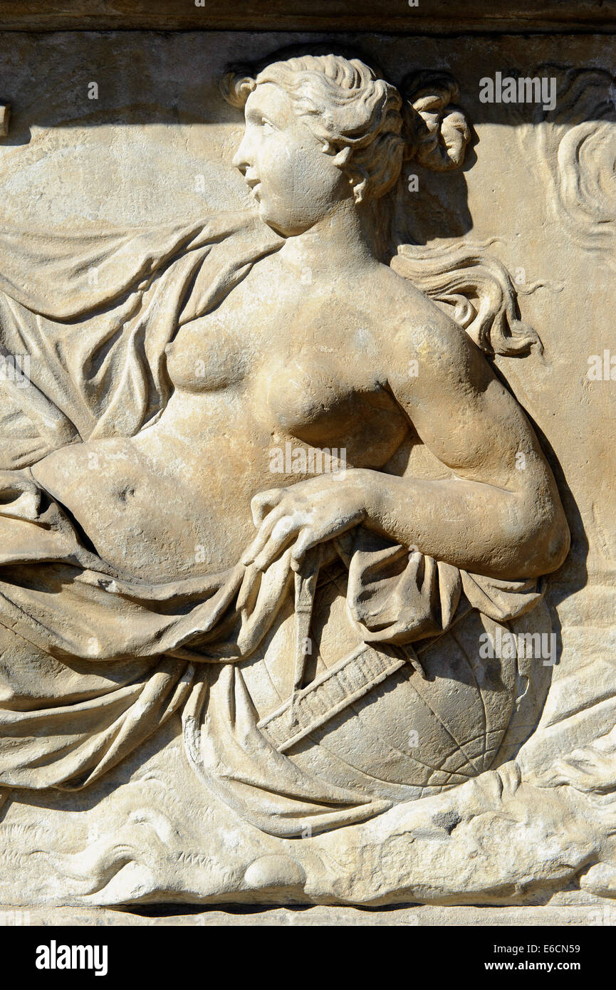 Haus-Detail auf dem langen Markt (Dlugi Targ) in Danzig, Polen, Europa Stockfoto