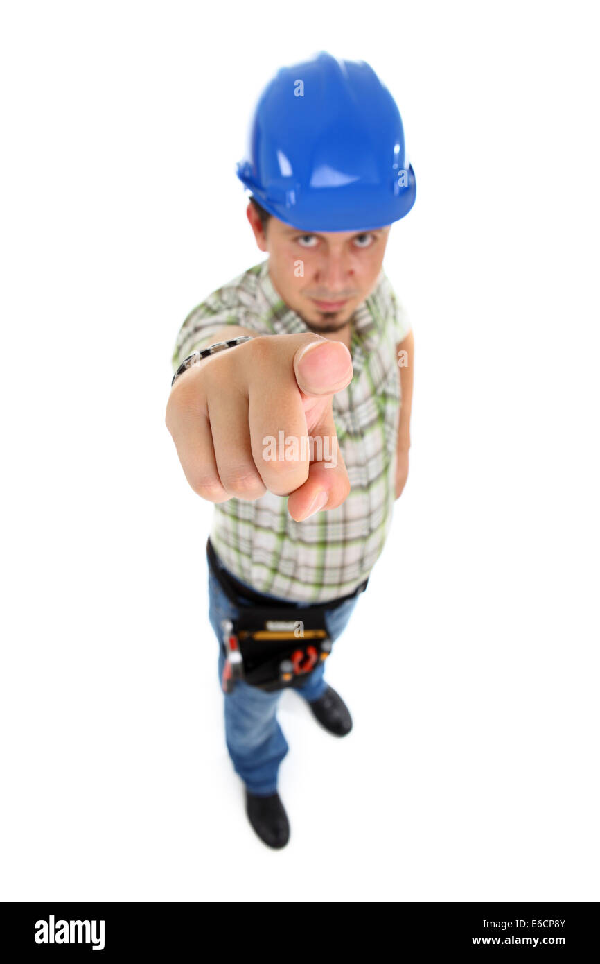 Zeigefinger der Handwerker hand Stockfoto