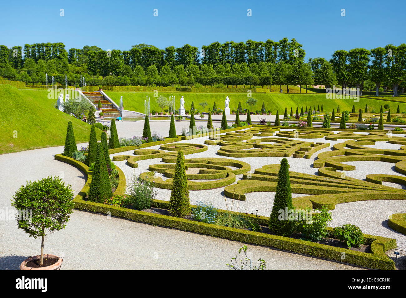 Der Barockgarten am Schloss Dänemark Stockfotografie Alamy