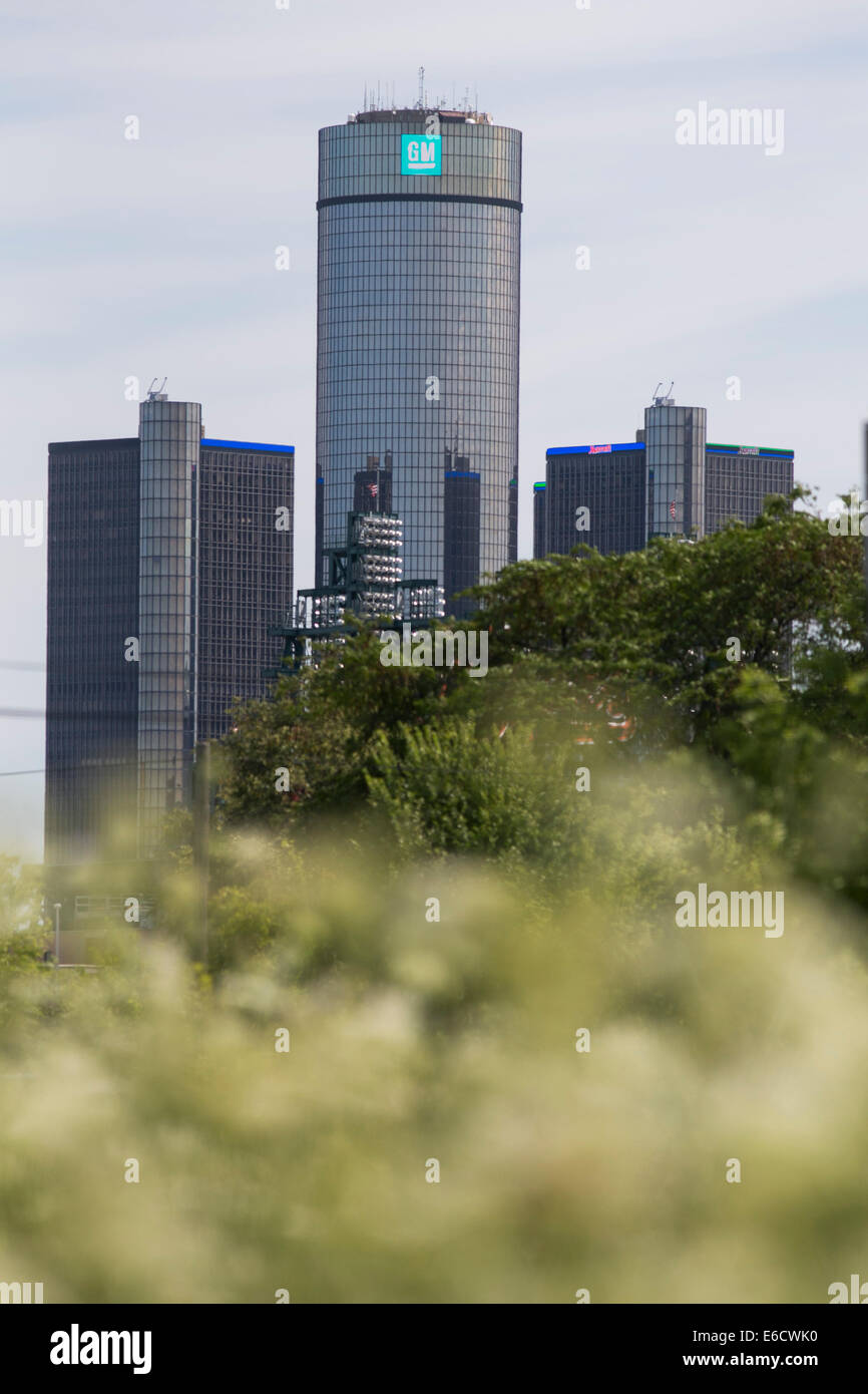 Die Renaissance-Mitte, Hauptquartier von General Motors (GM) in Detroit, Michigan. Stockfoto