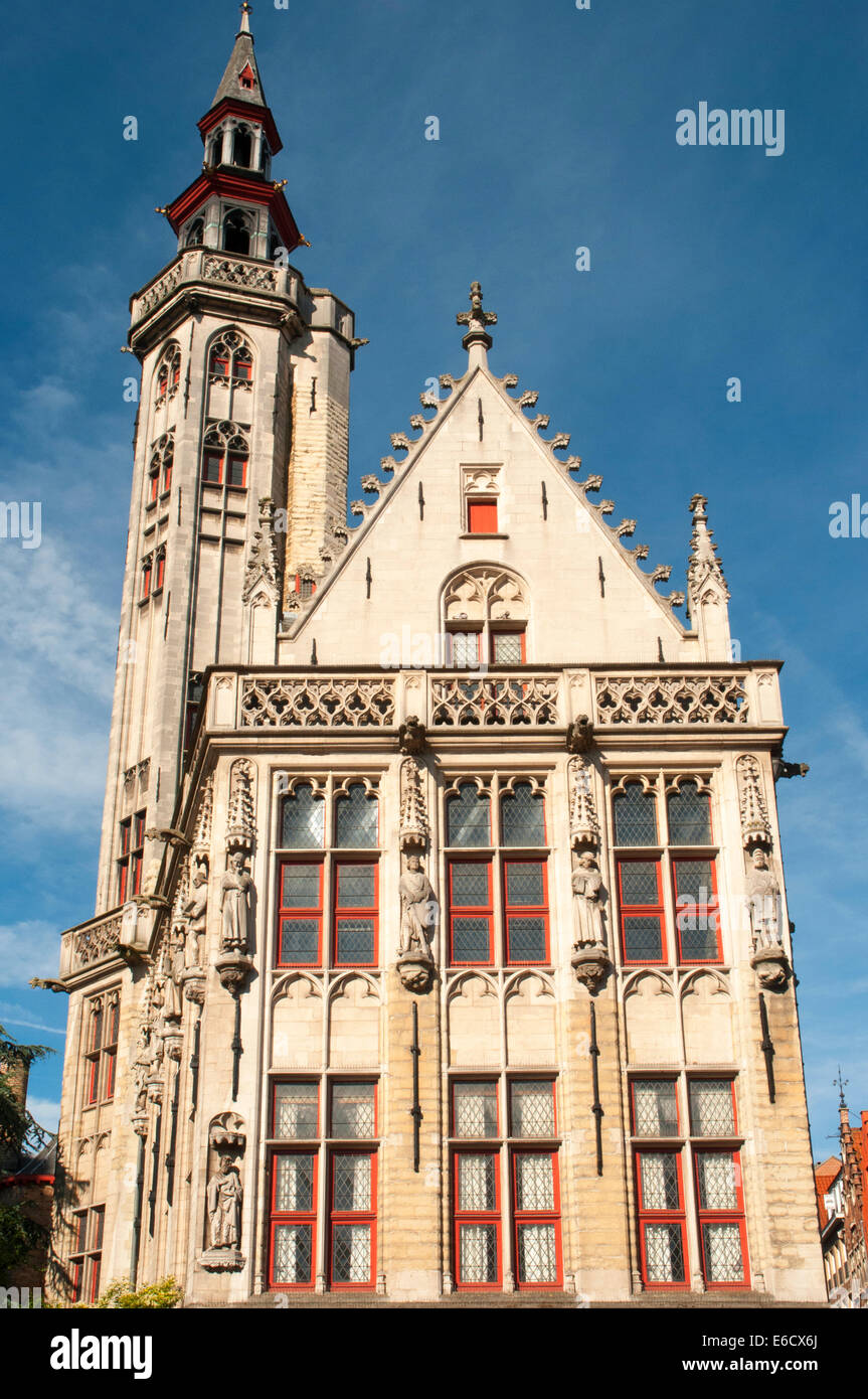 Mittelalterlichen Bürgerhäusern Lodge im Quartier hanseatischer Kaufleute, Brügge Stockfoto