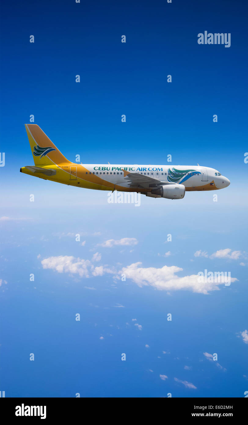 RP-C 3191 CEBU Pacific Air Airbus A319 im Flug, Philippinen Stockfoto