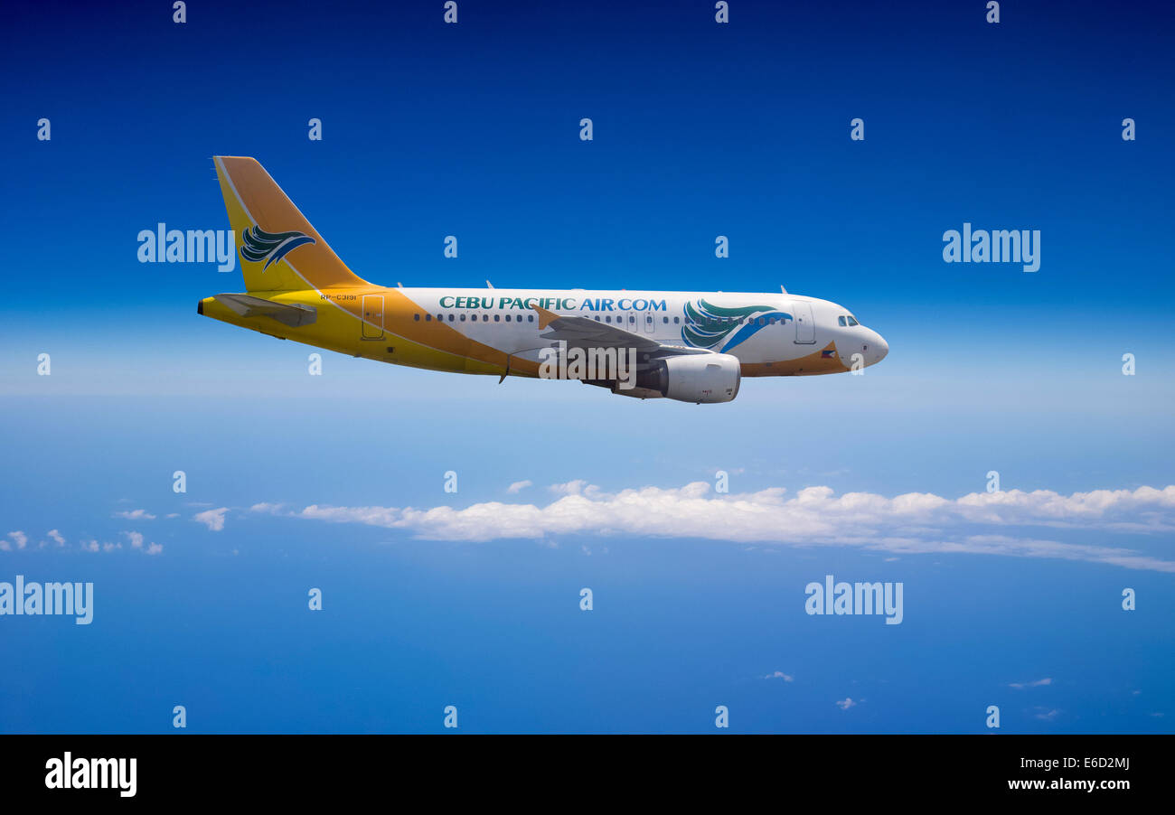 RP-C 3191 CEBU Pacific Air Airbus A319 im Flug, Philippinen Stockfoto