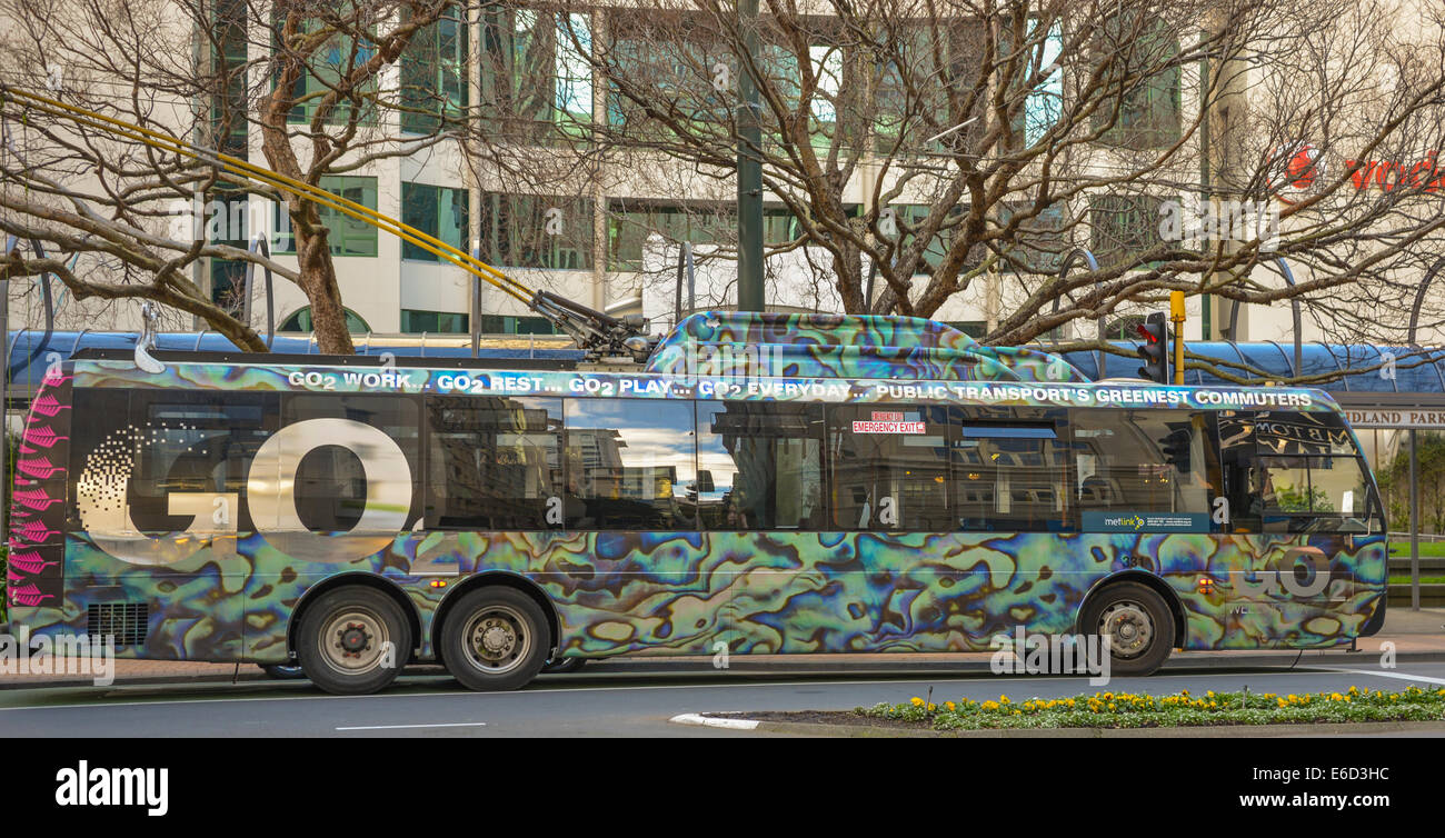 Bus Straßenbahn Wellington Neuseeland gehen Bus Stockfoto