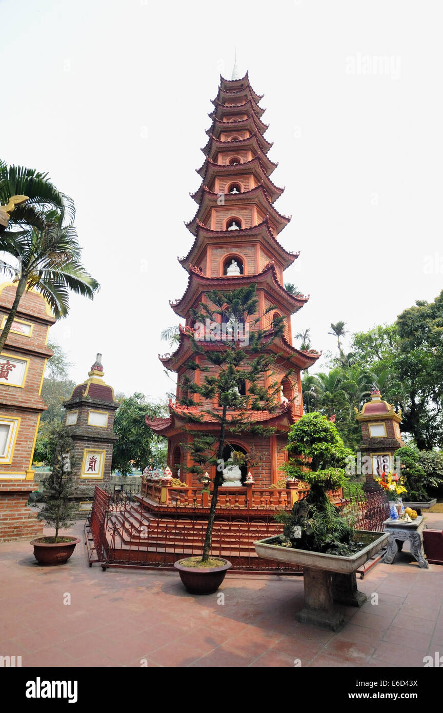 Tran Quoc Pagode, Hanoi. Stockfoto