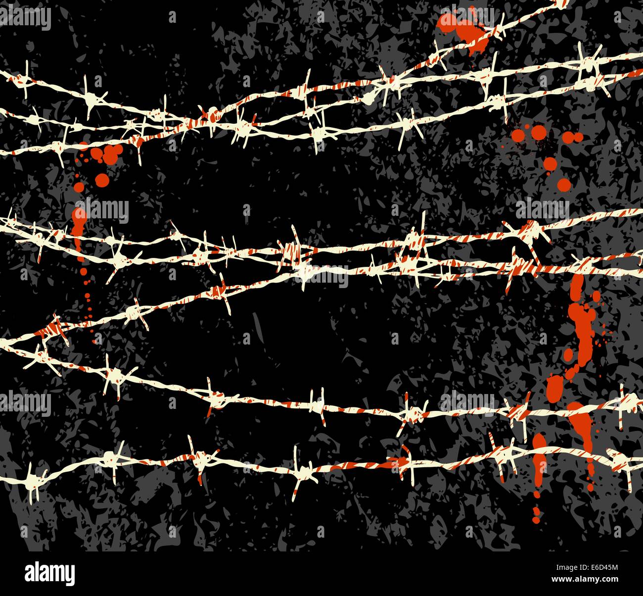 Bearbeitbares Vektor-Illustration von Stacheldraht und splattered Blut mit allen Elementen als separate Abplattung Objekte Stock Vektor