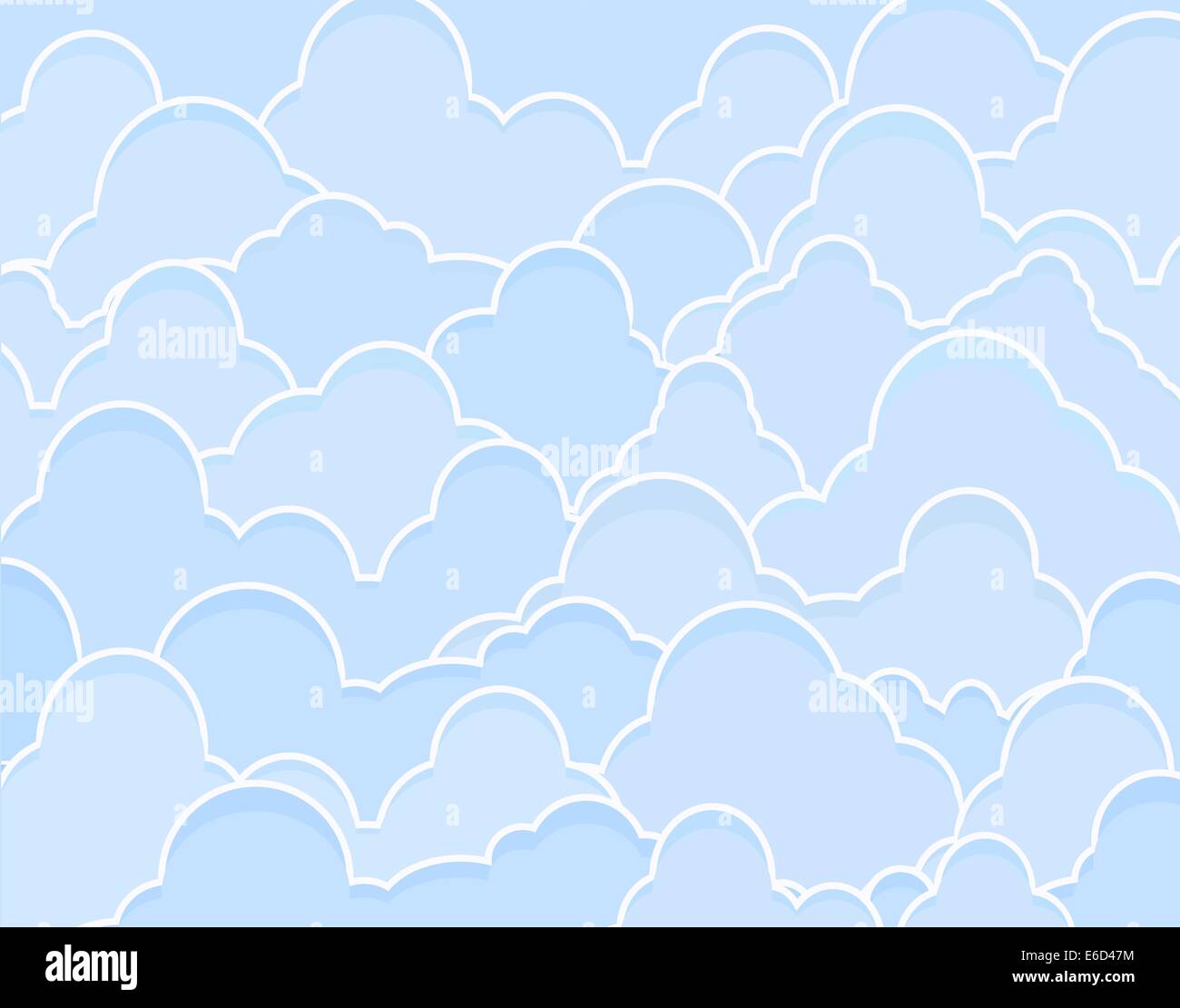 Hintergrund-editierbare Vektor-Illustration der blauen Cumulus-Wolken Stock Vektor
