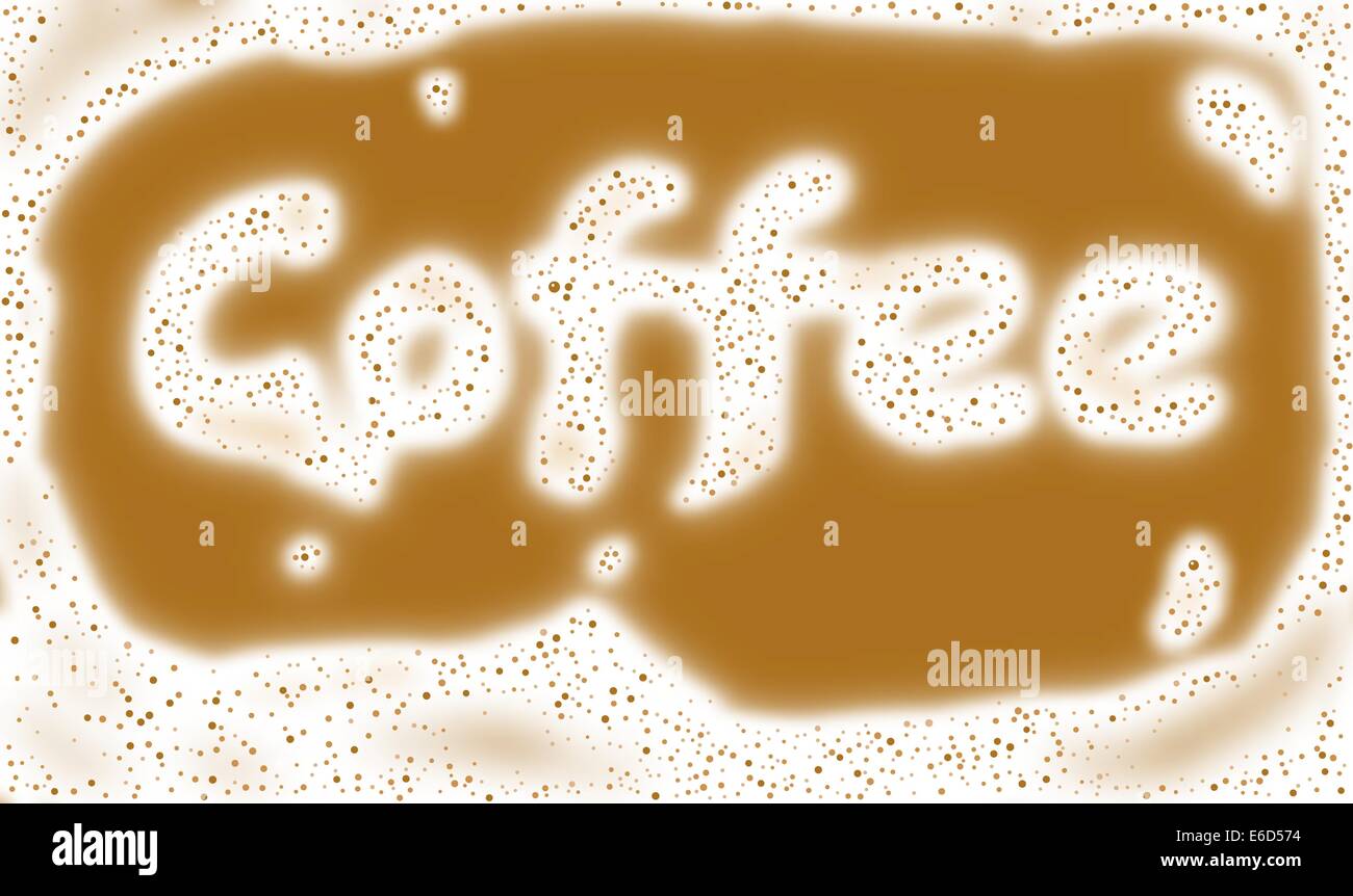 Bearbeitbares Vektor Hintergrund des Schaums auf einen Latte Kaffee gemacht, mit einem Verlaufsgitter Stock Vektor