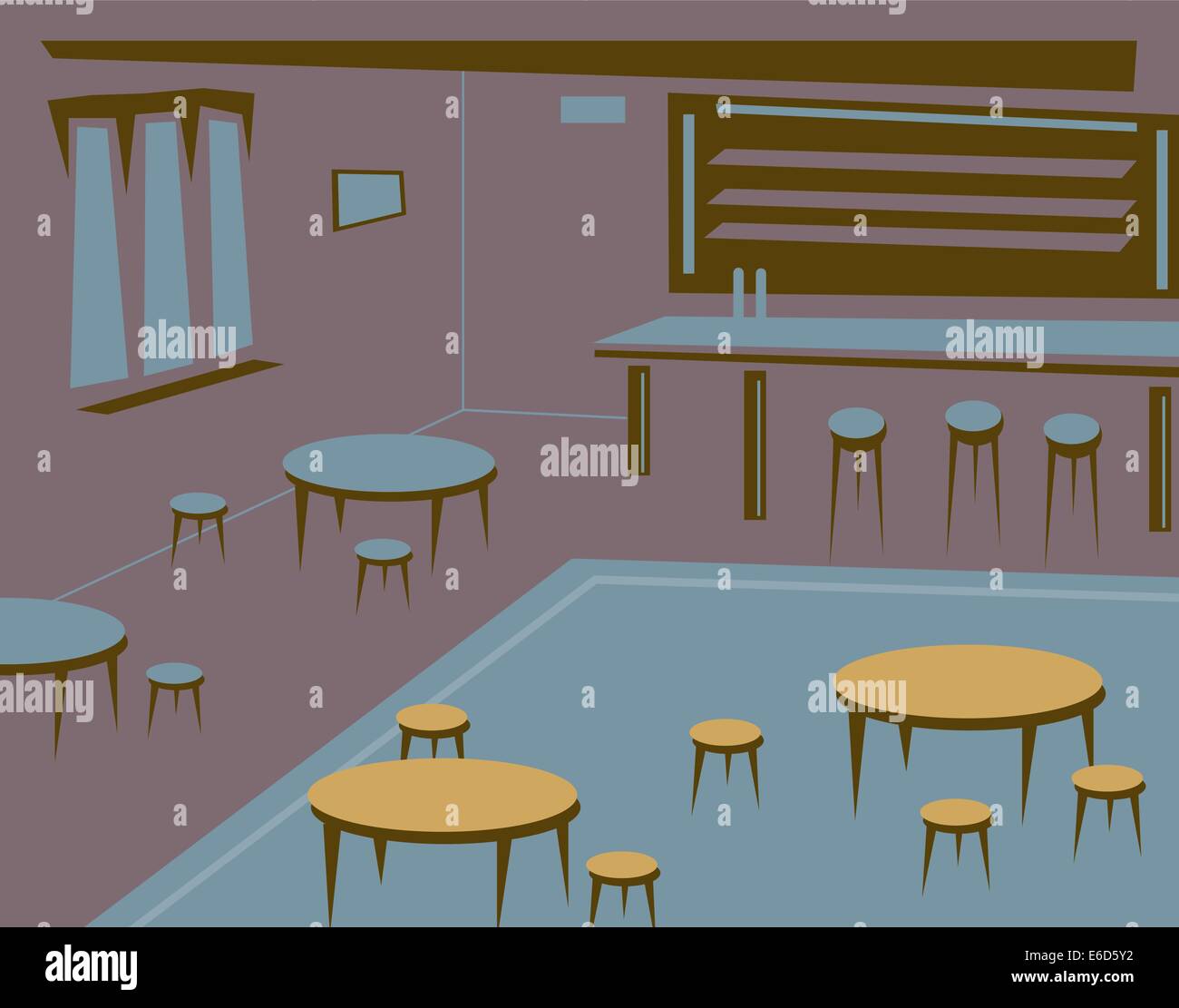 Bearbeitbares Vektor-Illustration eines leeren Bar oder Kneipe als Hintergrund Stock Vektor