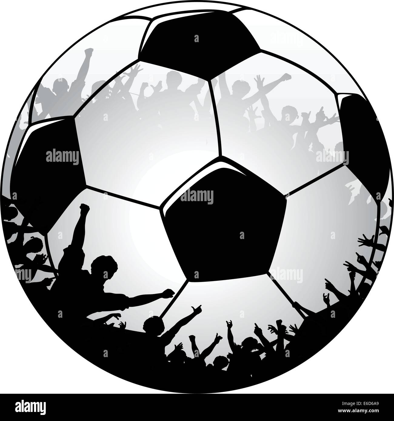 Bearbeitbares Vektor-Illustration eines Fußballs mit jubelnden Menge Stock Vektor
