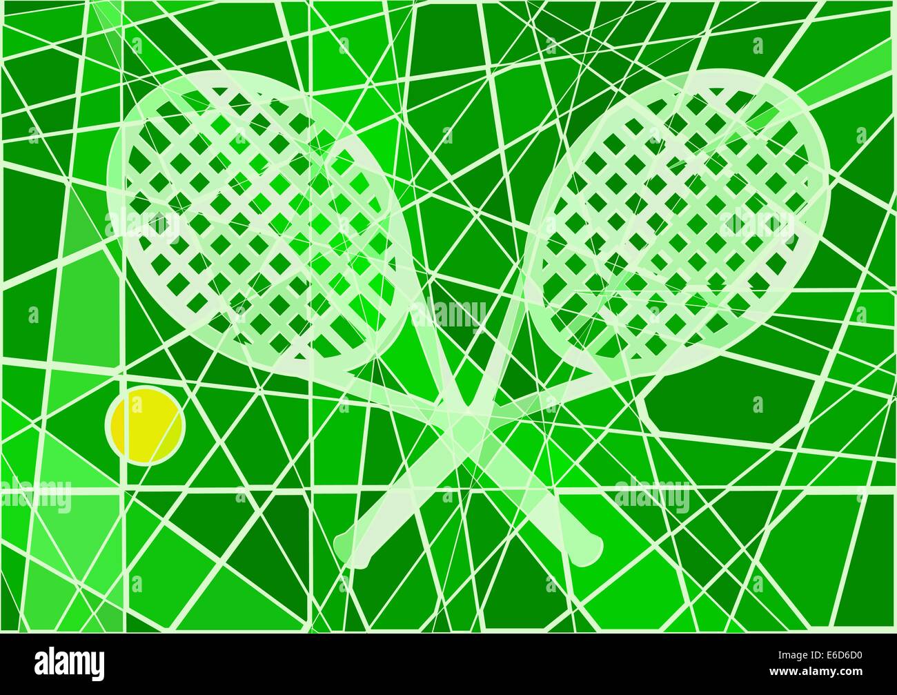 Bearbeitbares Vektor Mosaikdesign Grass Court Tennis Stock Vektor