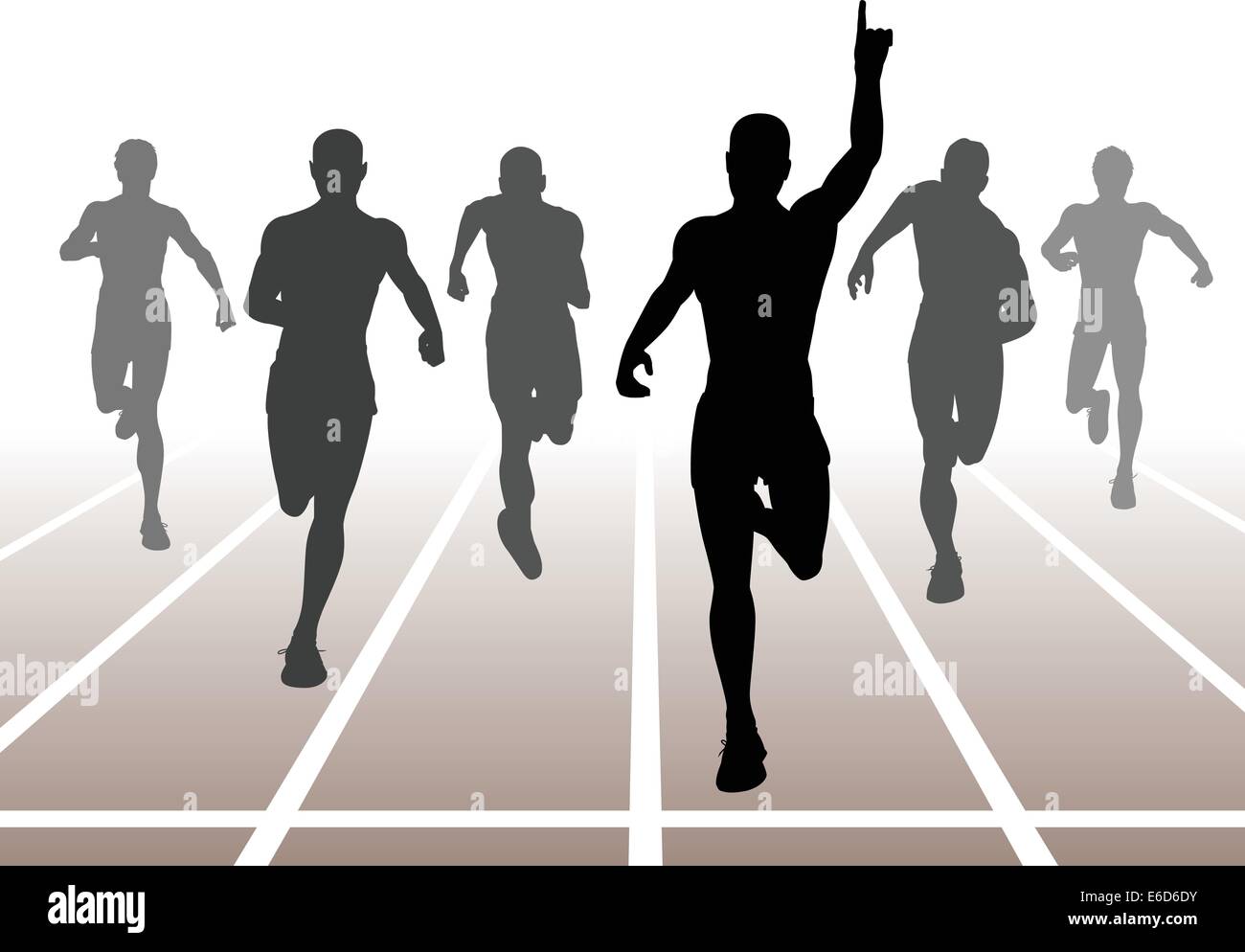 Bearbeitbares Vektor-Illustration von Männern ein Sprintrennen zu beenden Stock Vektor