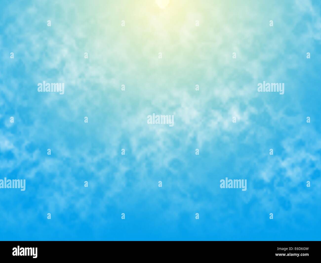 Bearbeitbares Vektor-Illustration einer glühenden Sonne hinter Wolkenfetzen, die mit einem Verlaufsgitter Stock Vektor