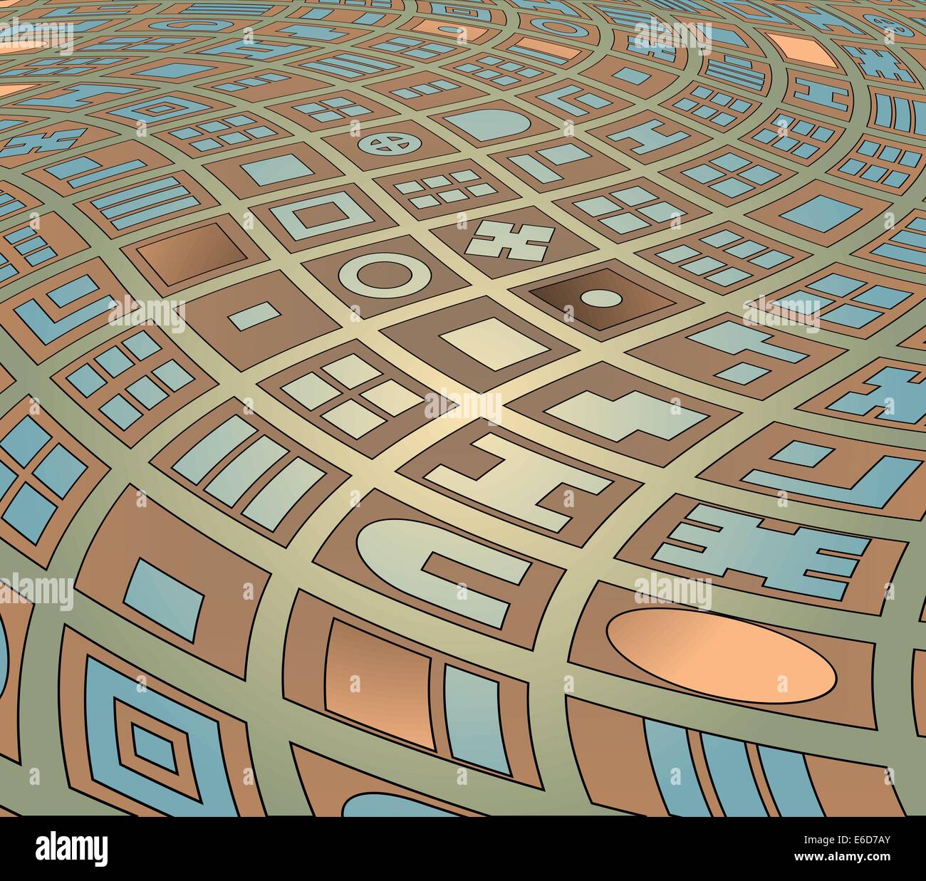 Editierbare Vektor-Illustration abstrakt eine generische Karte von einer verdrehten Straßenplan Stock Vektor