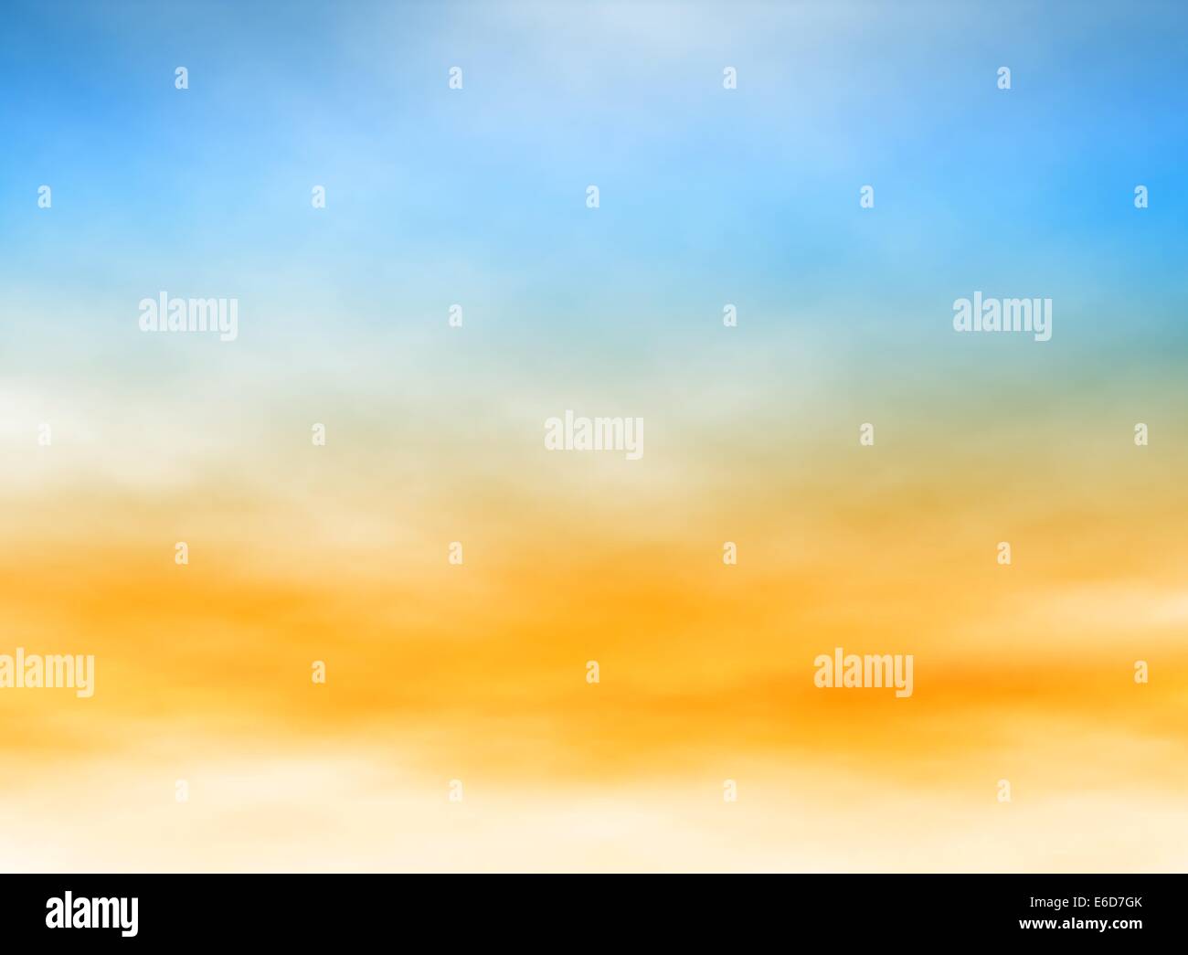 Editierbare Vektor-Illustration von hohen neblige Wolken in einem blauen und orangefarbenen Himmel mit einem Verlaufsgitter gemacht Stock Vektor