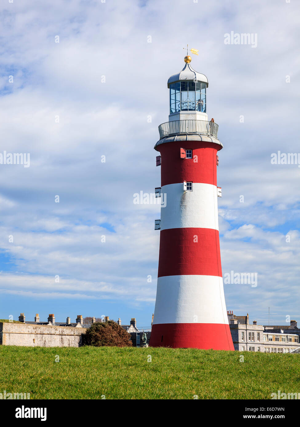 Das ehemalige Eddystone Leuchtturm, Smeatons Tower wurde umgebaut auf Plymouth Hacke zu feiern es bahnbrechendes Design. Stockfoto