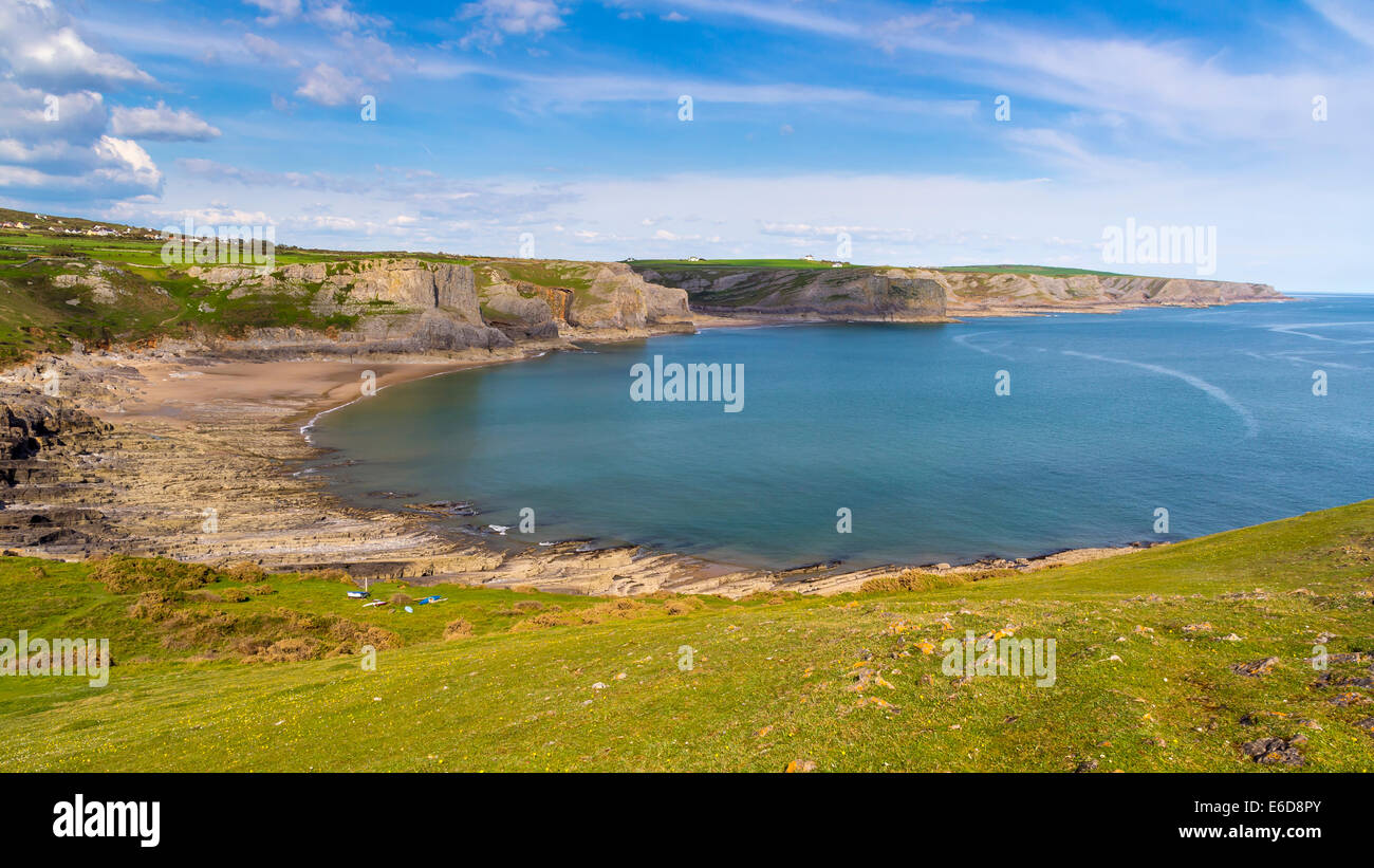 Herbst-Bucht an der Gower Küste von Wales Großbritannien Europa Stockfoto