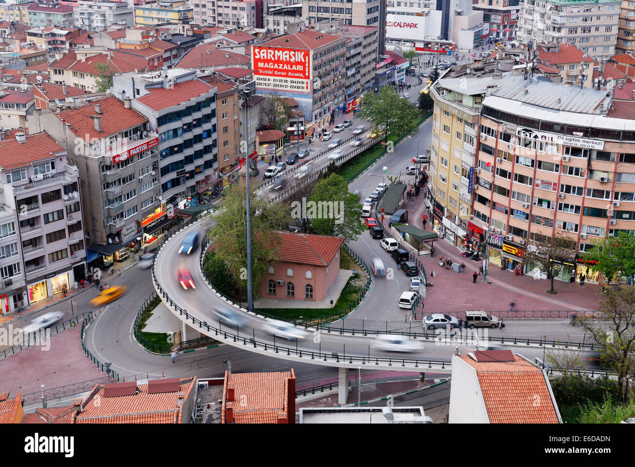 Marmara Region, Türkei, Bursa, Straße-Kreuzung im Zentrum Stadt Stockfoto
