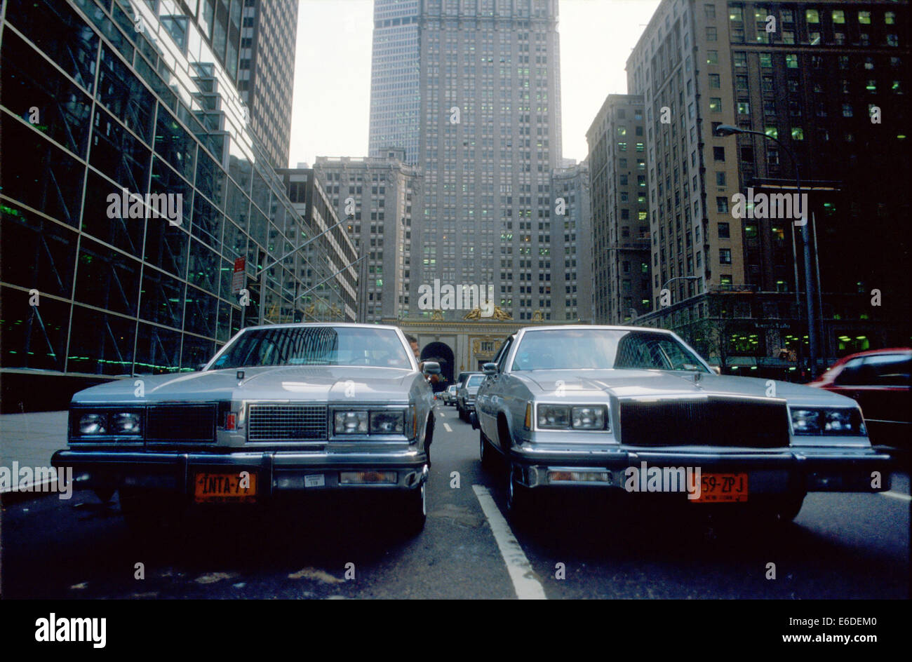 New York (USA), Autos in der Park Avenue Stockfoto