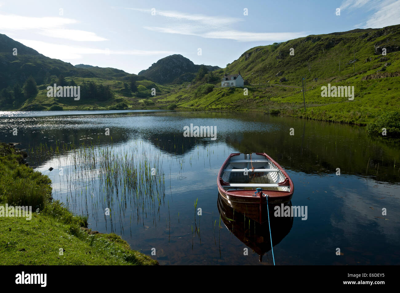 Loch ein ' Bhadaidh Daraich in Tarbet, in der Nähe von Scourie, Sutherland, Schottland, UK Stockfoto