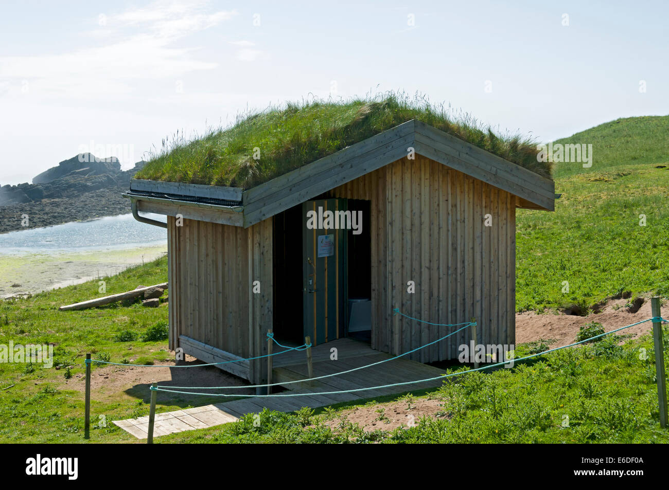 Die Hütte für eine Kompostierung Toilette, Handa Island, Sutherland, Schottland Stockfoto