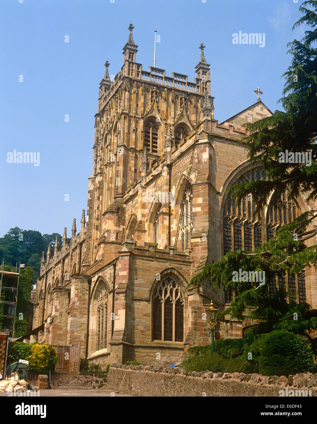 Great Malvern Kathedrale Worcestershire UK Stockfoto