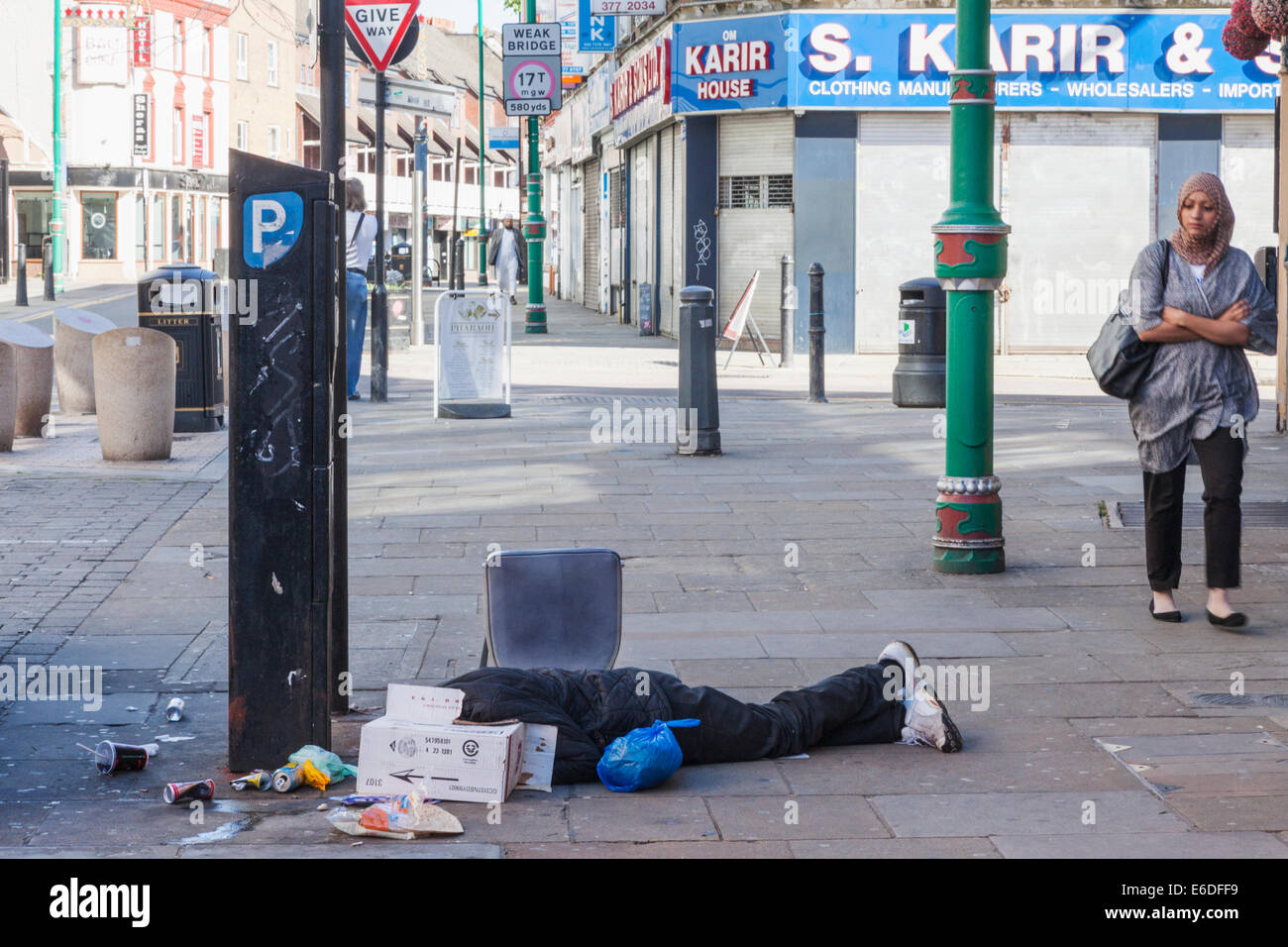 England, London, Tower Hamlets, Brick Lane, Obdachloser schlafen rau Stockfoto