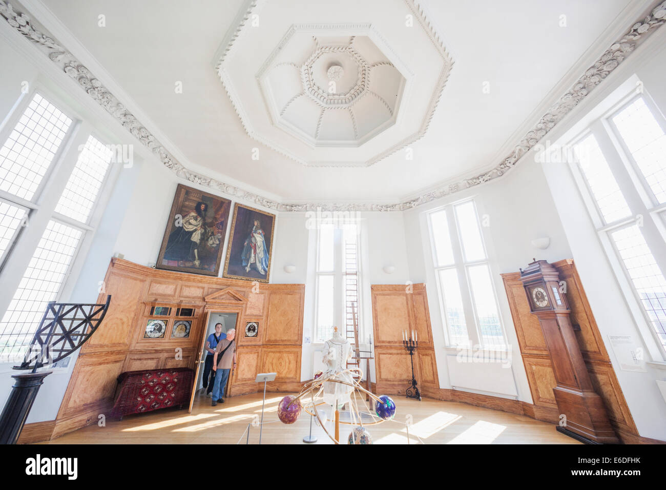 England, London, Greenwich, Royal Observatory, Flamsteed House, Oktagonalraum Stockfoto