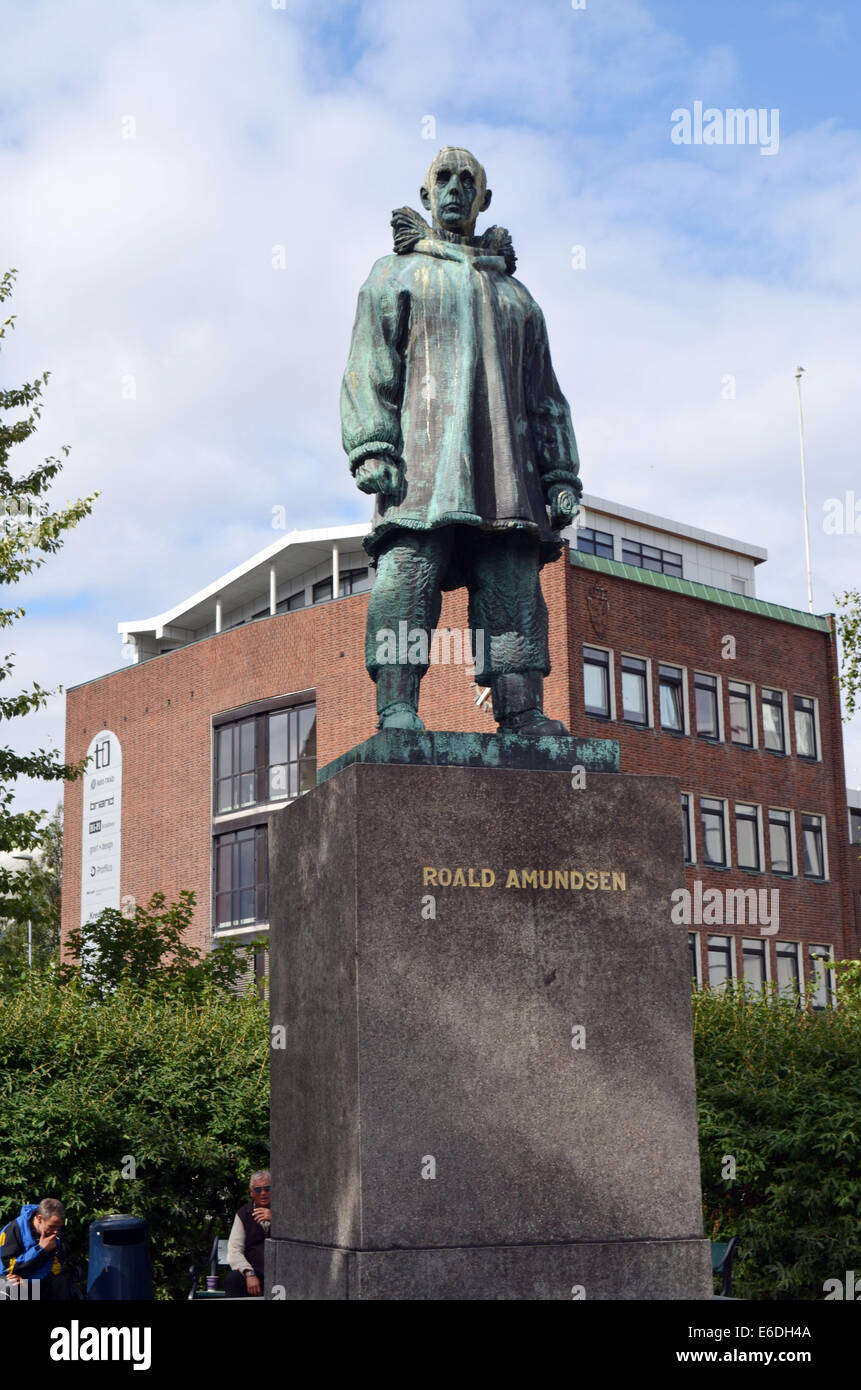 Roald Amundsen Forscher und Abenteurer, die Scoitt, um den Südpol und gewann Gefahren viele seiner Männer kamen aus Tromsø. Stockfoto