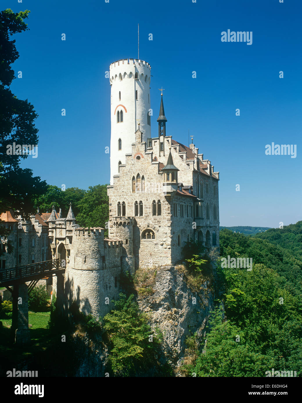 Das Schloss Lichtenstein im Tal der Echaz Deutschland Stockfoto