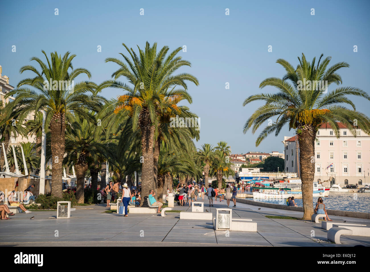 Riva, Strandpromenade, Split, Kroatien Stockfoto