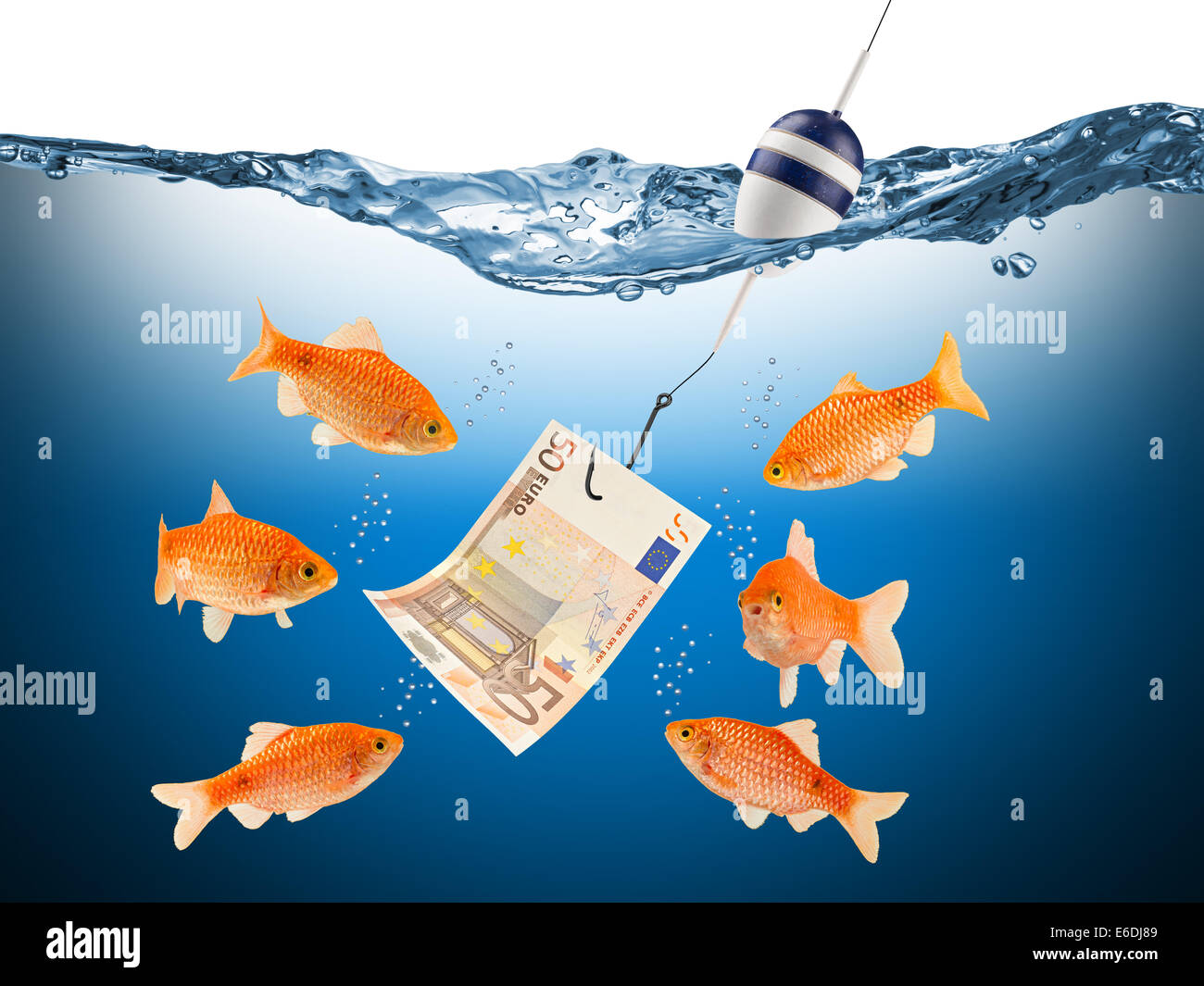 Fisch-Versuchung-Konzept Stockfoto