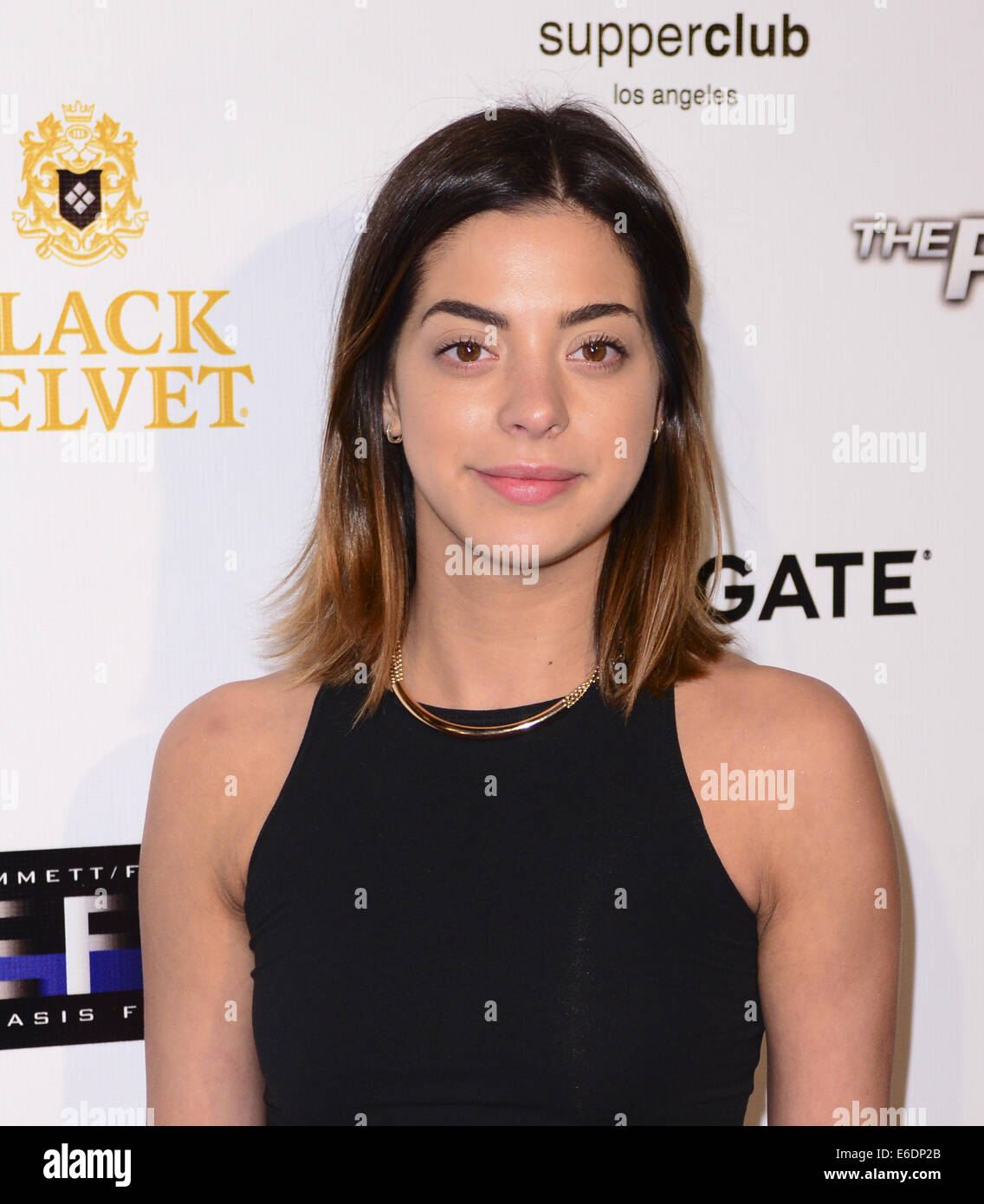 Hollywood, Kalifornien, USA. 18. August 2014. US-amerikanische Schauspielerin Gia Mantegna kommt auf dem roten Teppich für "Der Prinz" Film after-Party bei Hollywoods SupperClub im Montag, 18. August 2014. © David Bro/ZUMA Draht/Alamy Live-Nachrichten Stockfoto