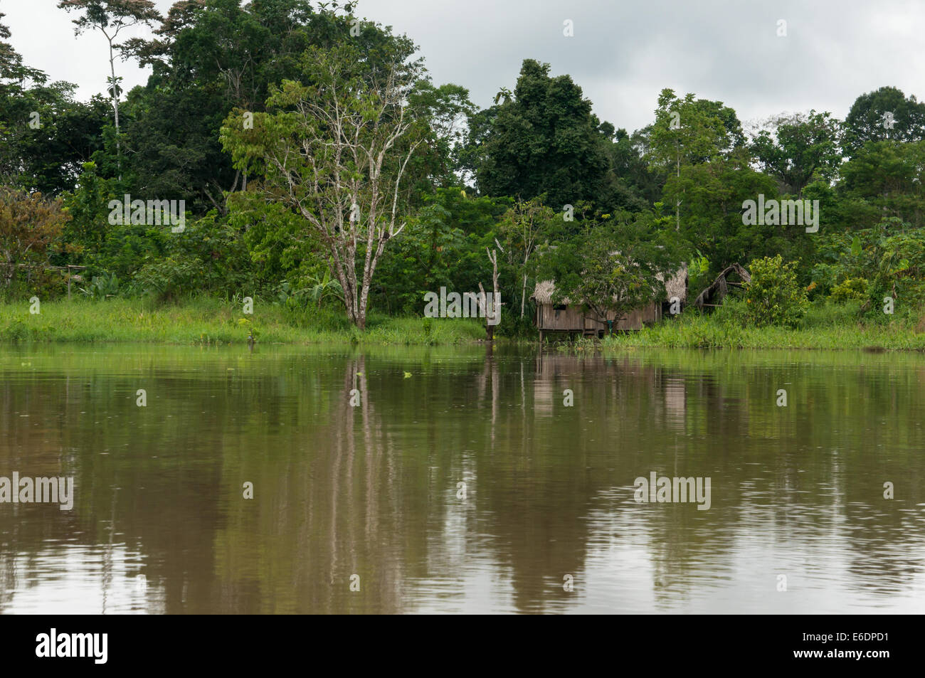 Peruanischen Amazonas native Hütten Stockfoto