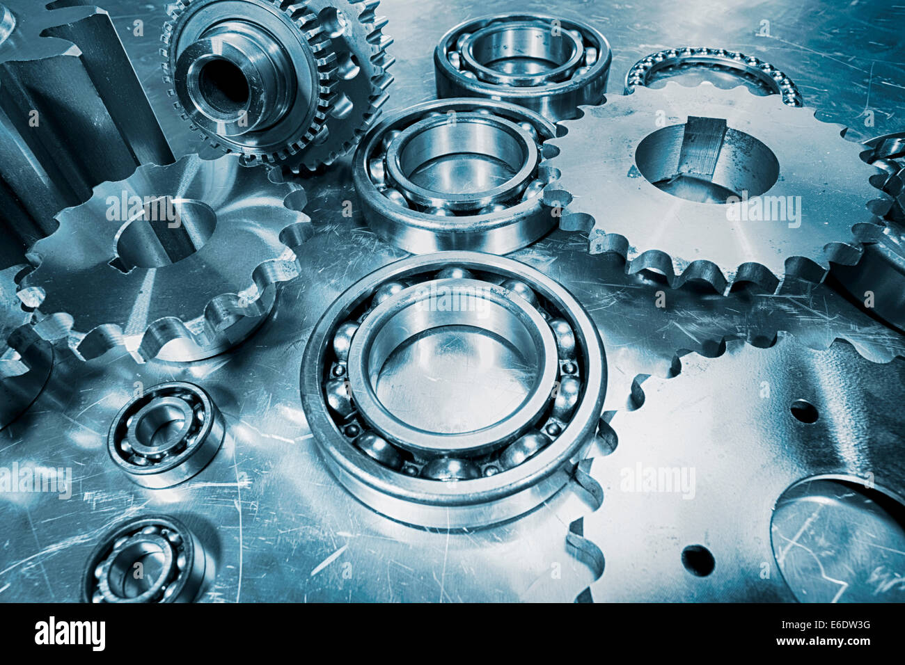 Kugellager und Zahnräder Konzept Stockfoto