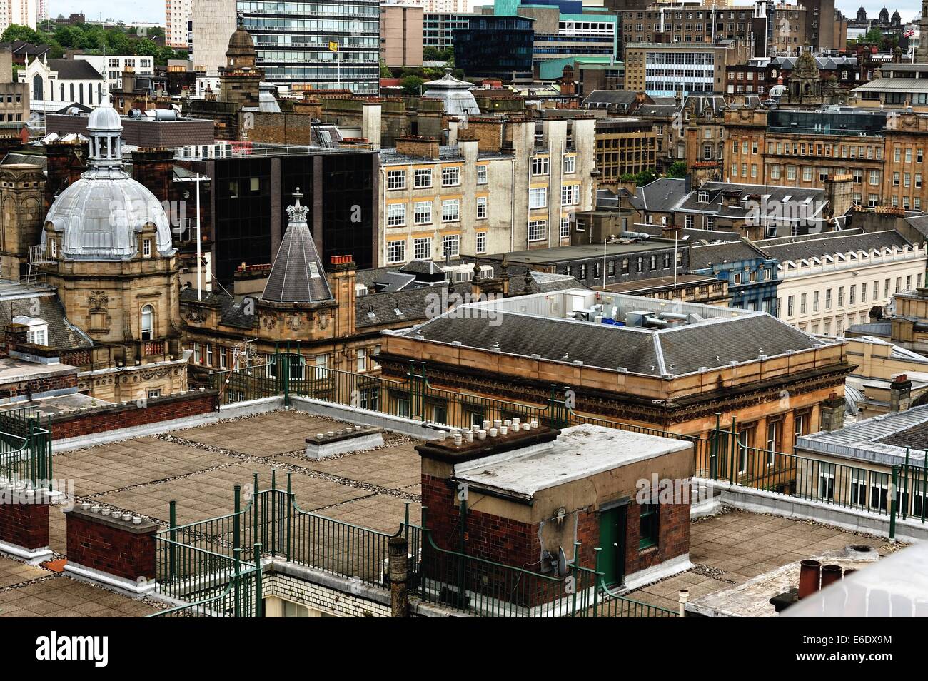 Einen Blick auf die Dächer von Glasgow Stadtzentrum Stockfoto