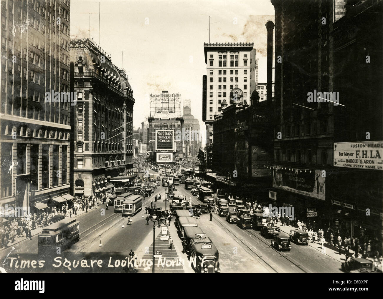 Times Square suchen nördlich von 42nd Street, New York City, USA, ca. 1933 Stockfoto