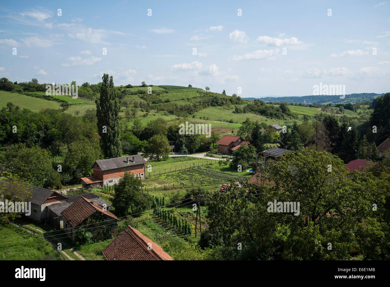 Hügelige Landschaft, Krasic, Žumberak, Kroatien Stockfoto